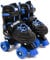 M.Y X-Skate verstellbare Quad-Rollschuhe, Schwarz und Blau