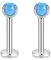 8mm 16G G23 Titan Opal Set Labret Tragus Knorpel Helix Lippenkörper Piercing Bolzen mit Innengewinde