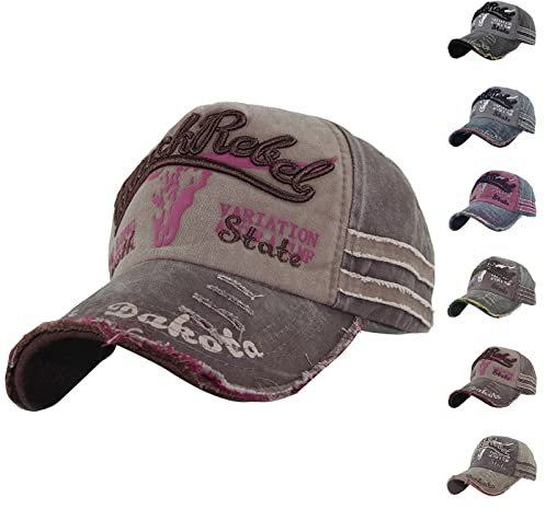 iMeshbean Baseball Cap Herren Damen Basecap Retro Verstellbar Mütze Snapback Cap Unisex Schirmmütze Baumwolle Modische Kappe Hut für Sport Reise Outdoor Freizeit (Baun)