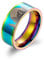HIJONES Herren Edelstahl Wolf Moon Ring Band 8MM, Regenbogen Größe 60