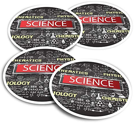 Vinyl Stickers (Set of 4) 10cm - Science Maths Biology Chemistry Uni Teacher Fun Decals for Laptops,Tablets,Luggage,Scrap Booking,Fridges #46284