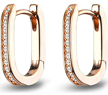 JETTE Damen-Creolen 925er Silber 28 Zirkonia One Size, Roségold 32015356