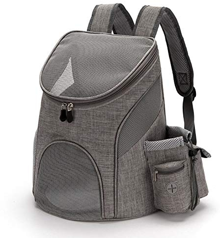 ETOPARS Rucksäcke für Hund, Haustier Tragetasche, Tragetasche für Hunde, Haustiertasche Out Hunde Rucksäcke, Pet Hunderucksack Bis zu 3 kg für Reisen/Wandern/Camping (L, Grau)