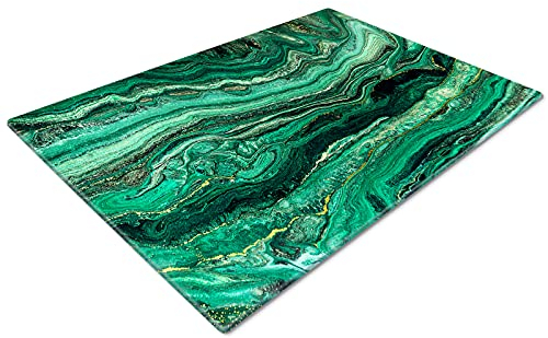Glass Worktop Savers | Worktop Protectors Heat Resistant | Catering Chopping Boards | Over The Sink Chopping Board | Large | Green Black Gold