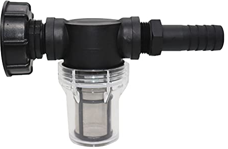 NSXIN IBC Tank Adapter, IBC Container Auslaufhahn Kugelauslaufhahn mit Filter, Plastik Kugelhahn Schlauchanschluss Filteranschluss für Gartenschlauch Regentonnen, Wasserhahn