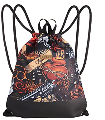 Bvani Rucksack turnbeutel damen mit Tasche und zusätzlichen Griffen (Old-School-Stil)