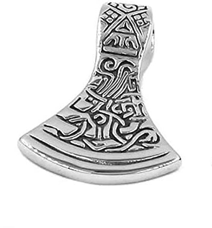 HCMA Norse viking Axe Pendant Stainless Steel Silver Color Black Thor Hammer Celtic Knot Biker Men Pendant