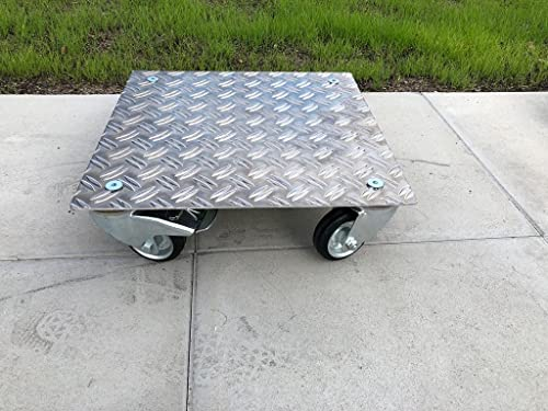 Pflanzenroller AluRiffelblech Q280 bis280kg Blumenroller Untersetzer Quadrat Indoor Outdoor (Riffel2,5/4-280-350x350)
