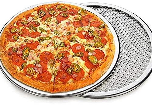 WSHA 1Pcs 6-22 inch Pizza Baking Screen, Aluminum Alloy Seamless Pizza Crisper Tray Non Stick Mesh Baking Tray for Oven, BBQ, Cookware,18inch