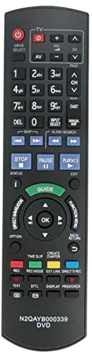 VINABTY N2QAYB000339 Fernbedienung ersetzen Passend für Panasonic DVD Recorder DMR-XS350 DMR-XS350EBK DMR-XS350EB DMR-BS750 DMR-BS850 DMRXS350 DMRXS350EBK