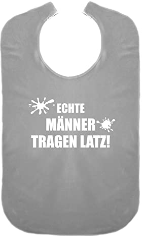 Cre9tive Echte Männer tragen Latz - Geschenk zur Rente - Lustiges Lätzchen für Erwachsene Ess-Schürze Essschürze Kleidungsschutz wasserdicht ID: 038 (grau)