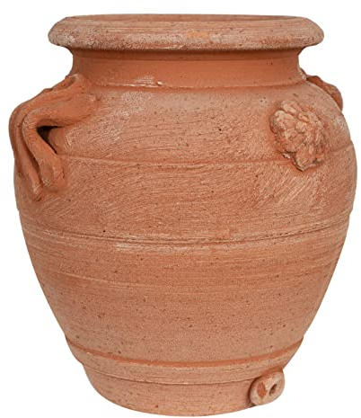 Biscottini Lot de 2 Pots en Terre Cuite artisanaux 16 x 20 x 16 cm | Vase en Terre Cuite intérieur et extérieur | Pots Succulents Made in Italy