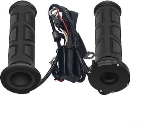 DAZZLEEX Poignées chauffantes de moto, 22 mm, couvre-guidon électrique, pour interrupteur ultra fin, couvercle amovible et refermable DC 12 V Noir