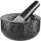 ARA CHOICE Large Pestle and Mortar Set Natural Granite Stone Spice Herb Crusher Grinder for Spices, Seasonings, Pestos Herbs, Mint Sauce, Guacamole, Masher With Slat