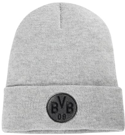 Borussia Dortmund BVB Logo Beanie hellgrau
