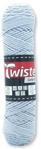 Frida's Wollhaus Twister 50 g Curly 8-fach Uni Baumwolle Schulgarn Topflappengarn Wolle 28 Farben (12 | Silber)