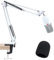 SUNMON Mikrofonarm für HyperX SoloCast – Universal Mic Boom Arm mit Mikrofonabdeckung Mikrofonständer einstellbar 3/8 bis 5/8 Adapter für Hyperx QuadCast S/QuadCast 2/QuadCast (Weiß)