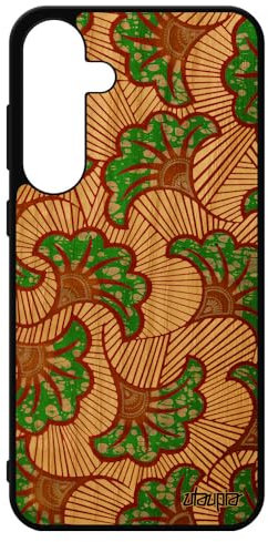 utaupia Coque Silicone pour Samsung S24+ Plus Bois Naturel Wax Afrique Motif Africain Tissu coloré Smartphone Vert Etui Unique frêne Galaxy