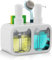 Bingobang Soap Dispenser, Refillable Wash Hand Liquid, Dish Detergent, Shampoo Lotion Bottle with Pump Head and Label, Ideal for Kitchen & Bathroom Sink or Shower (White，2 x 350ml)