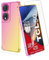 Wanglaism Housse pour TCL 50 SE Coque + 1 Pièces Verre Trempé, dégradé de Couleurs Anti-Choc Housse pour téléphone Portable -Violet/Bleu