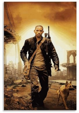 TSNKNP I Am Legend Movie Poster Dekorative Malerei Leinwand Wandkunst Wohnzimmer Poster Schlafzimmer Malerei,Wandkunst Bilddruck Moderne Familienzimmer Dekor 12x18inch(30x45cm)