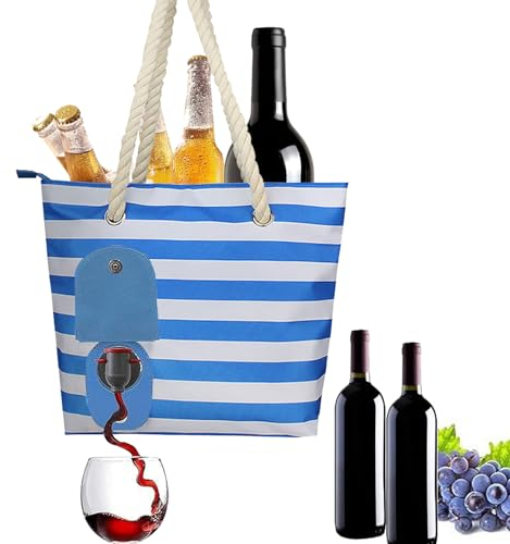 Weinhandtasche Weintasche mit Zapfhahn, Männerhandtasche Bier Picknicktasche mit Auslaufsicherem und Isoliertem Fach für Reisen, Strand, Reisen, Picknick, Camping, Geschenk Für Weinliebhaber