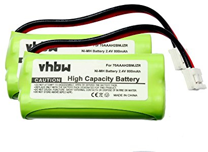vhbw 2X Akku Ersatz für ESP-1-47-1166 für schnurlos Festnetz Telefon (800 mAh, 2,4 V, NiMH)