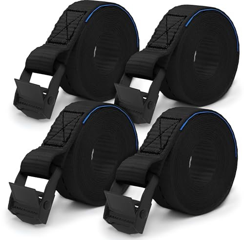 MAGMA | MAGMA Lot de 2 Sangles d'arrimage de 2,5 m pour Barres de Toit Voiture et Porte-vélos. Surf, vélo, Kayak, Moto | Boucle | Charge sûre - SWL : 250 kgf