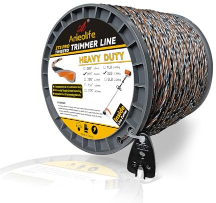 A ANLEOLIFE ZT3 Pro Bobine de fil torsadée pour débroussailleuse à 3 composants 3 composants 2,4 mm x 342 m