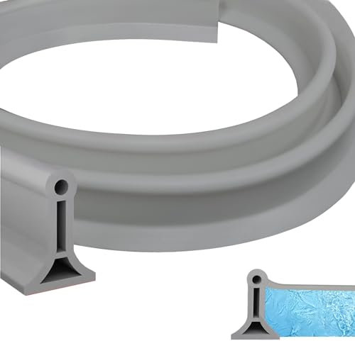 200CM Schwallschutzleiste Dusche Selbstklebend Silikon Duschabdichtungsleiste Wasserstopp Schwallschutz Duschschwelle für Dusch Boden Wassersperre für Badezimmer und Küche (Grau, 2m)