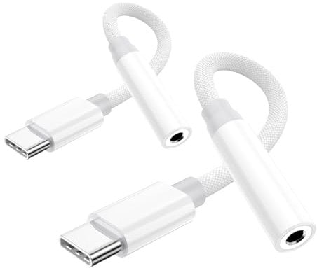 【Upgrade Material】USB C to 3.5 mm Jack Headphone Adapter for iPhone, Aux Audio Earphone Cable Dongle Converter, Compatible with iPhone 15/15 Plus/Pro/Max, Galaxy S23 S22 Ultra/iPad/Air Pixel 8/7