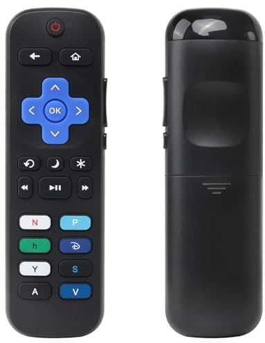 Universal Remote Control Fit for Roku TV, Replacement Compatible with TCL/Hisense/Onn/Sharp/Philips Series Smart TVs, with 8 Shortcut Buttons【Not for Roku Stick & Box】