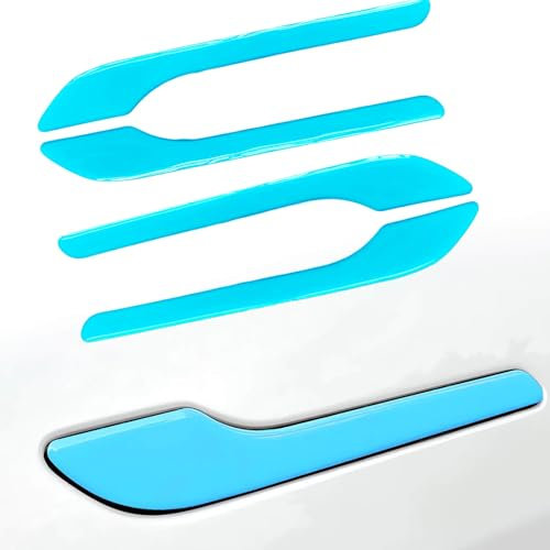 Yeapop 4 pcs Door Handle Covers Compatible with Model 3 and Model Y. Decoration & Protection Accessories for Tesla. (Blue)
