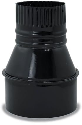CAEXVEN Reducción Tubo Chimenea 150 a 120mm - Adaptador Negro Vitrificado para Estufas de Leña - Reductor Macho-Hembra - Tubo Estufa