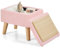 BRIAN & DANY Repose-pieds ottomane rectangulaire avec rangement, en fausse fourrure d'peluche, repose-pieds avec pieds pour canapé, salon, entrée, bureau, rose