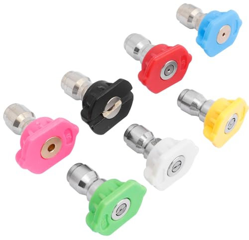 Bestgle 7 Piezas Boquilla para Hidrolimpiadora a Presión, Oquilla Turbo para Lavadora a Presión de 1/4 Pulgadas y Múltiples Grados, Lavadora a Presión Limpiador Pistola Boquilla Set de Accesorios
