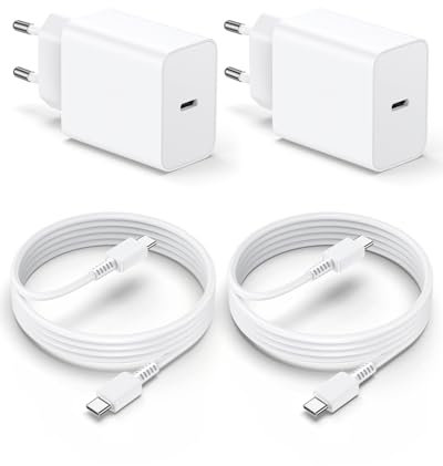 45W Chargeur Samsung Charge avec 2M Câble, Chargeur Rapide pour Samsung Galaxy S24 Ultra/S23 Ultra/S22/S21/S20/S9/Note 20/10/9/8/A53/A53/A54,Adaptateur USB C Mural Alimentation Prise-2 Pack