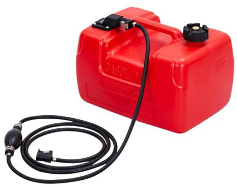 Boat Tank, Ship Portable Container, 3 Gallon Oil Storage with Filter & Pipe, Secure Crude Holder to Refueling, Sturdy Marine Can for Boats, Watercraft, and Yacht
