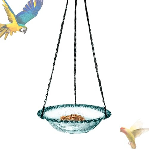 Hanging Bird Bath for Outside, Hanging Birdbath & Bird Feeder for Outdoors, Wild Feeders Tray Bowl, Hummingbird Drinking Water Feeding, Birdbaths Bowls for Garden Balcony Decoration