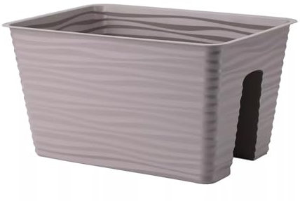 Generisch Balkonkasten mit Geländerhalterung, 27-39 cm, Kunststoff Blumenkasten in 5 Farben, Pflanzkasten mit Halterung (Taupe, 39 cm)