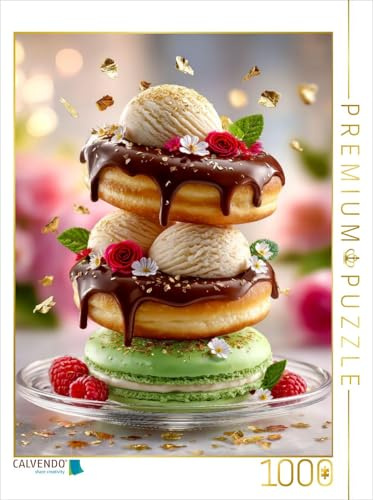 Puzzle · Süße Glückseligkeit - Donuts und Eiscreme | 1000 Teile · Lege-Größe 64 × 48 cm · CALVENDO Puzzle