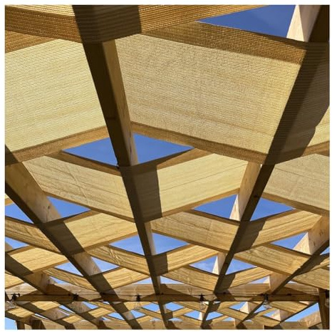 Rygcrud Voiles D'ombrage Tissées pour Pergola, Auvents De Toit, Toiles Extérieures À Bandes avec Œillets, Protection UV pour Terrasse De Jardin(0.4x10m(15.8 x32.8'))