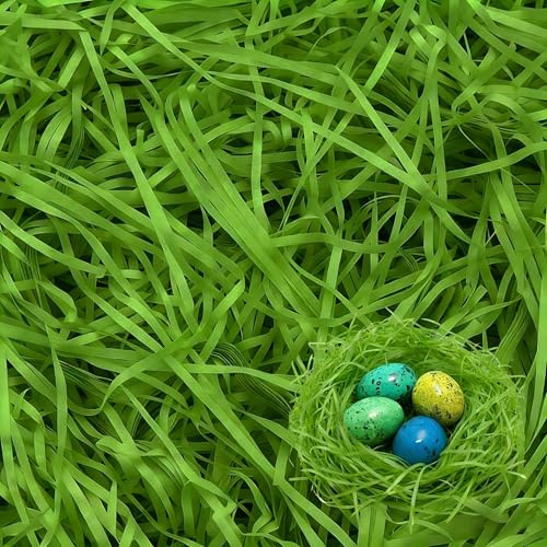 500g Papier Déchiqueté Papier Dechire Pour Colis Remplissage Decoratif | Fruit Vert, Paille Pour Panier Garni, Raffia Remplissage, Approprié Garnir Les Boîtes et Paniers Cadeaux