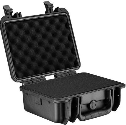 Wiltec Universalkoffer 30,5 x 26,9 x 14,7 cm, wasserdichter Transportkoffer mit Schaumstoff Zuschnitt