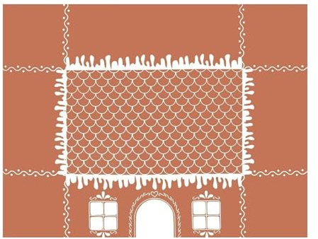 Weihnachtstischdecke Lebkuchenhaus Wiederverwendbar