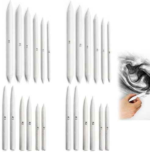 24 PCS Blending Stumps,Pencil Blender for Artists,Art Pencils, Drawing Pencils,Art Blenders Drawing Tools Sketch Tortillions for Drawing Sketch Art,Drawing Supplies