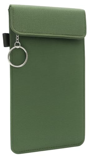 Faraday Tasche Handy & Autoschlüssel - Anti Tracking Handytasche 10×18 cm - RFID & Keyless Go Schutz - EMF Shielding Signalblocker Hülle gegen Funk, GPS & WLAN - Smartphones bis 6,9 - Grün