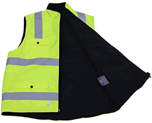 DUBTEDHOU Gilet riflettente, Gilet reversibile giallo di varie taglie for la costruzione di ciclismo e corsa(Geel-Medium)