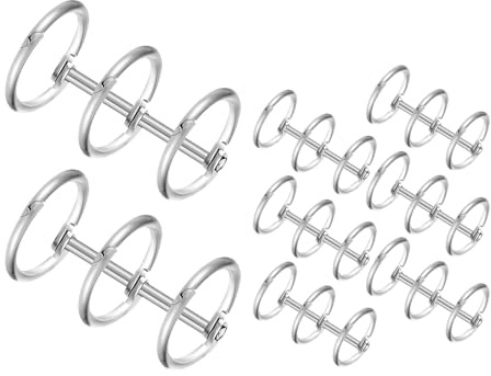 Ciieeo 8 Stück Metallringe 3-ring Loseblatt Ordnerringe aus Eisen Silber für Selbstgemacht Kalender 2026 mit Sicherer Bindung und Glattem Umblättern im Büro und Schule