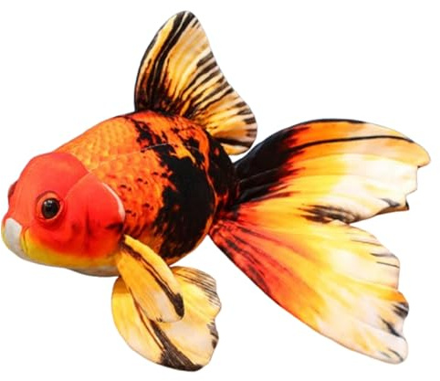 Fisch Kuscheltier, Niedliche Goldfisch Plüschtiere, Koi Karpfen Stofftier, Realistische Fisch Stofftier, Plüschfisch Spielzeug, Lustige 3D-Kissen für Heimdekoration, Kindergeschenk (50cm,Schwarz)
